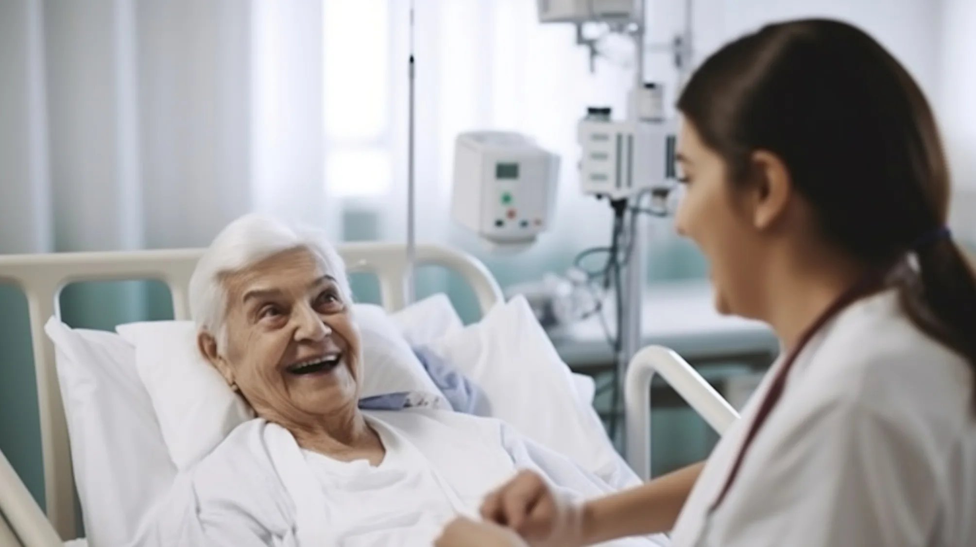 About us - Nursetech Health - Aged care Patient in hospital with nurse caring for them Nursing jobs australia